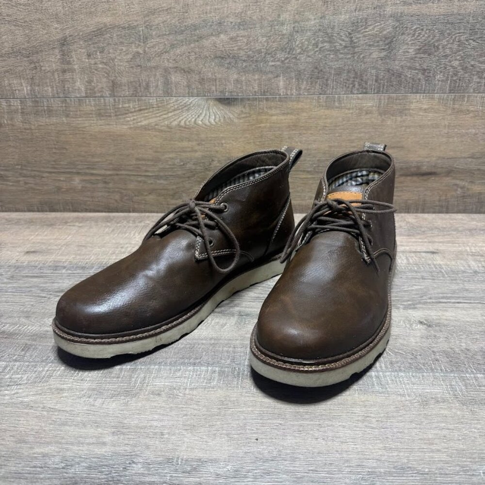 Buffalo David Bitton Brown Faux Leather Chukka Boots Men's Size 13
